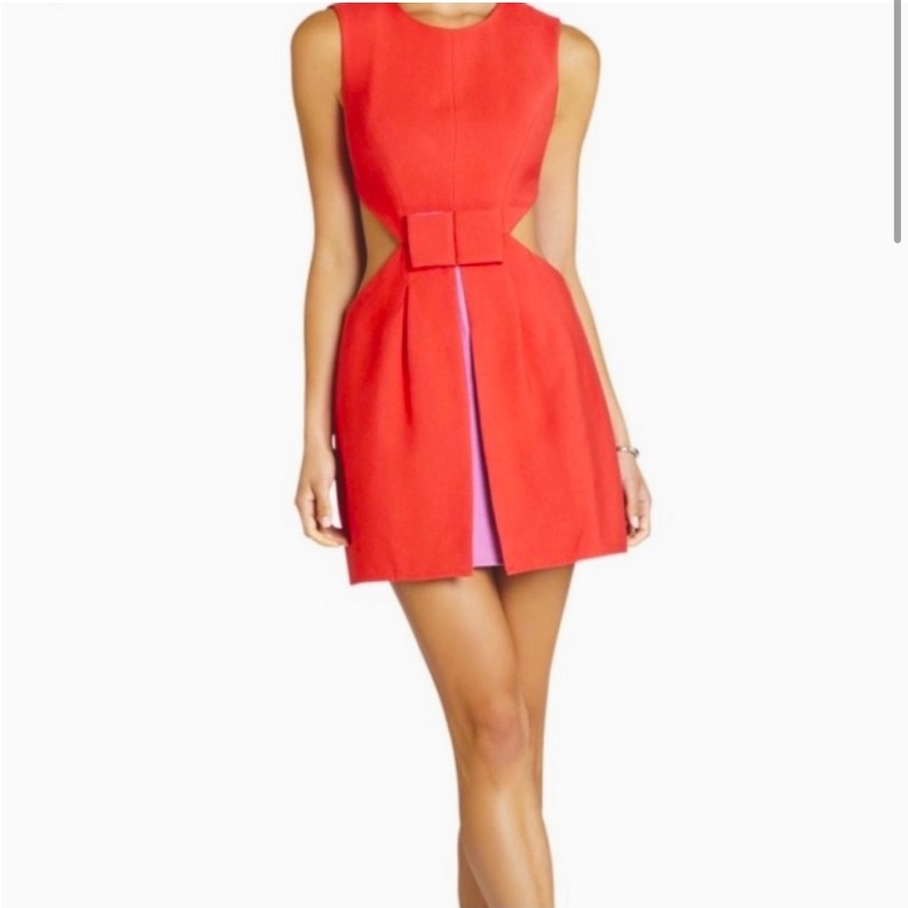 BCBG MAXAZRIA Orange/Red & Pink Minidress Size 2